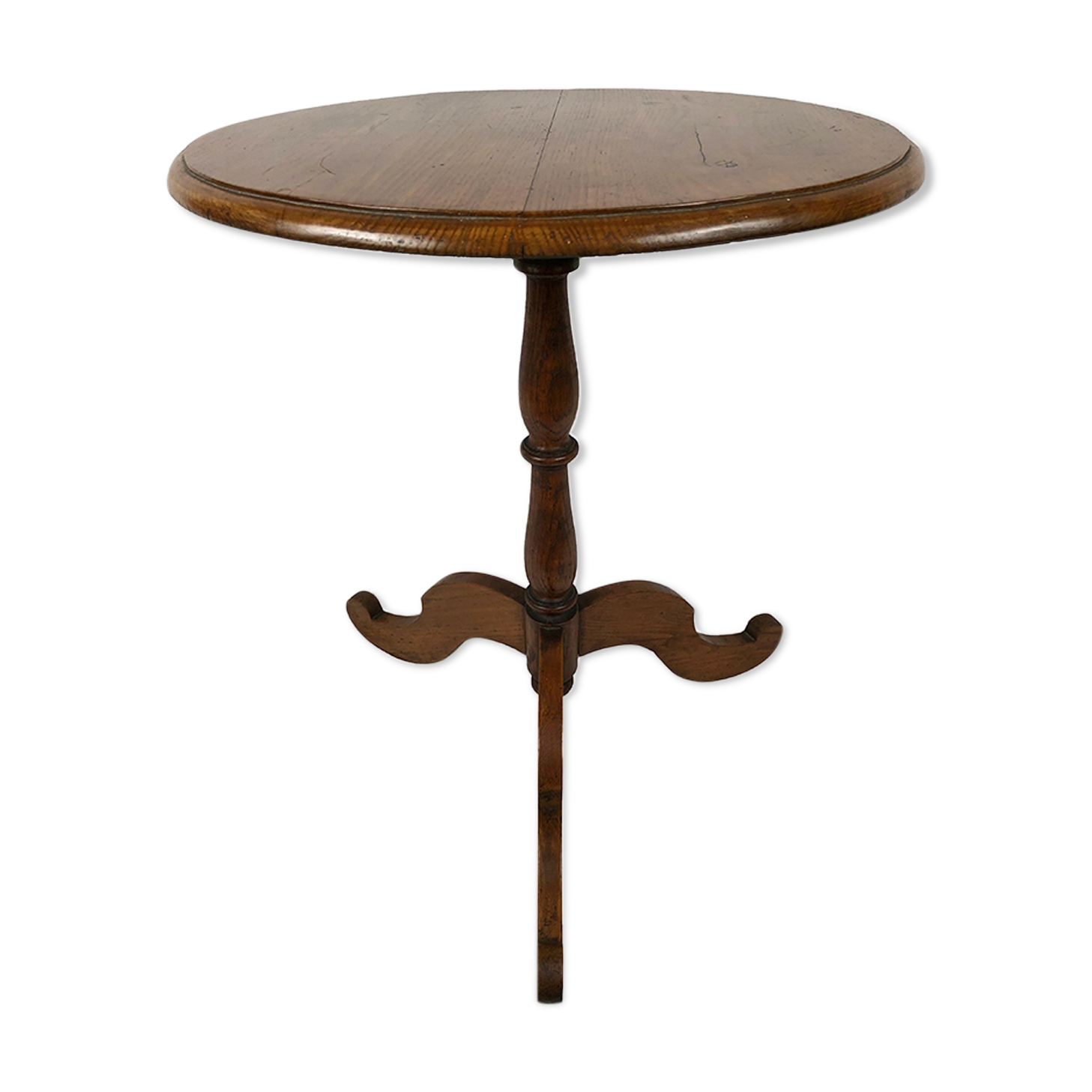 Round pedestal table in fruit wood