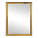 Rectangular mirror with a gold wooden frame.