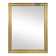 Rectangular mirror with a gold wooden frame.