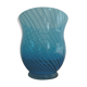 Blue spiral blown glass vase