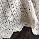White cotton bedspread - throw with geometric chevron pattern