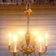 Superb 6-light chandelier in gilded bronze in Louis XVI style, in working condition.