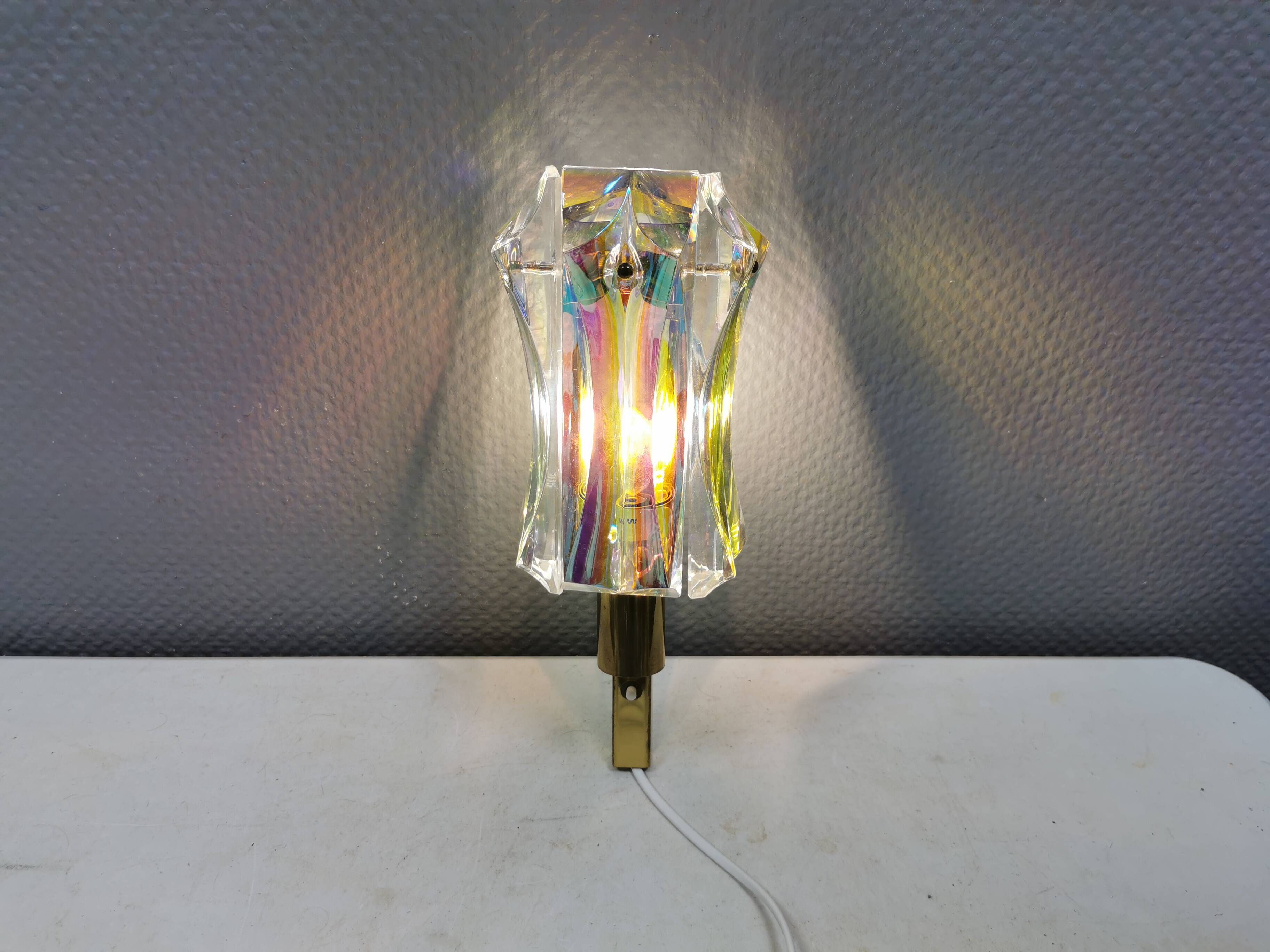 Availight wall lamp, transparent glass, rainbow effect hassel & teudt