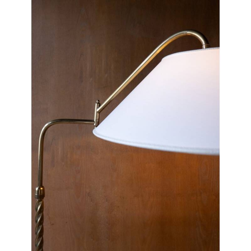 Brass and marble floor lamp, Italy 1950s