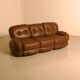 Italian brown leather "Okay" sofa by Adriano Piazzesi 70's