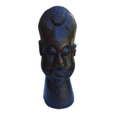 Large carved African head in exotic wood – Madagascar – 65 cm