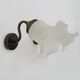 Pair of vintage brass gooseneck wall sconces and glass tulip. Year 60