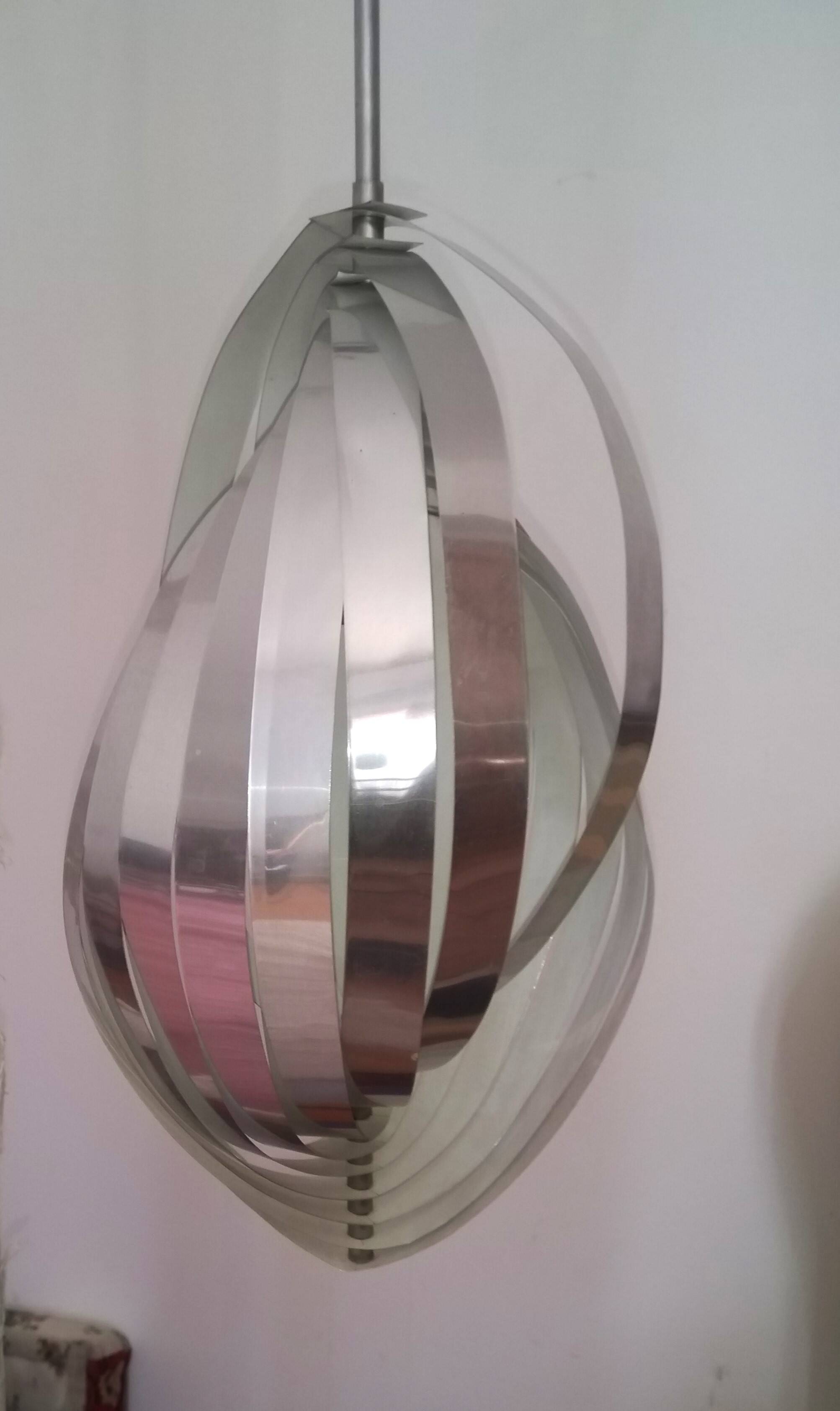 Suspension lustre spiral Henry Mathieu 1970 Space age helicoidal