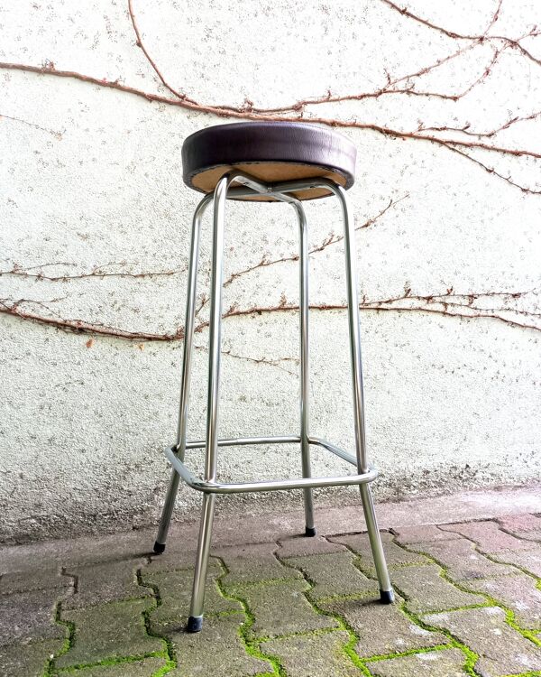 Tabouret de bar métal et simili cuir