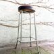 Metal and faux leather bar stool