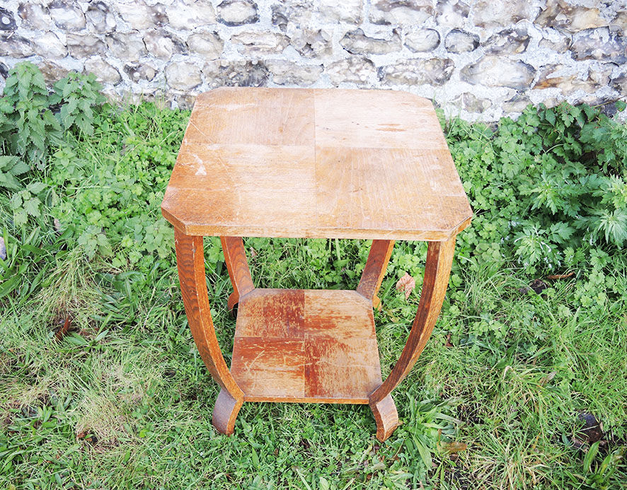 Old art deco style wooden pedestal table