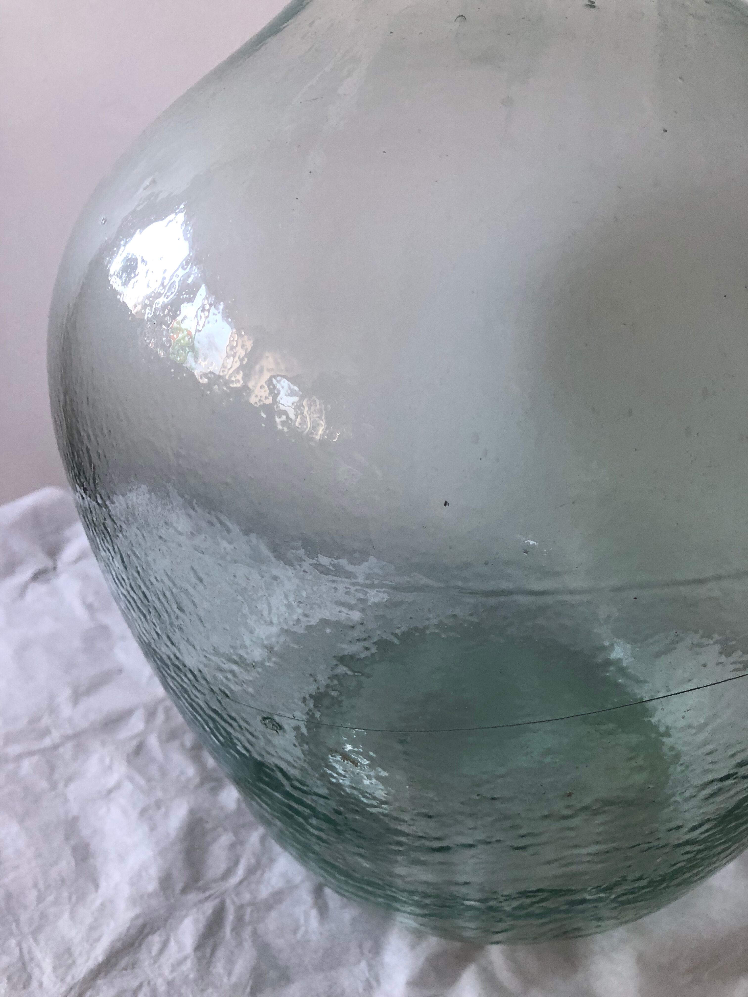 Demijohn green transparent blown