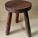 Tabouret tripode en bois massif