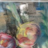 Oil chalk drawing flowers