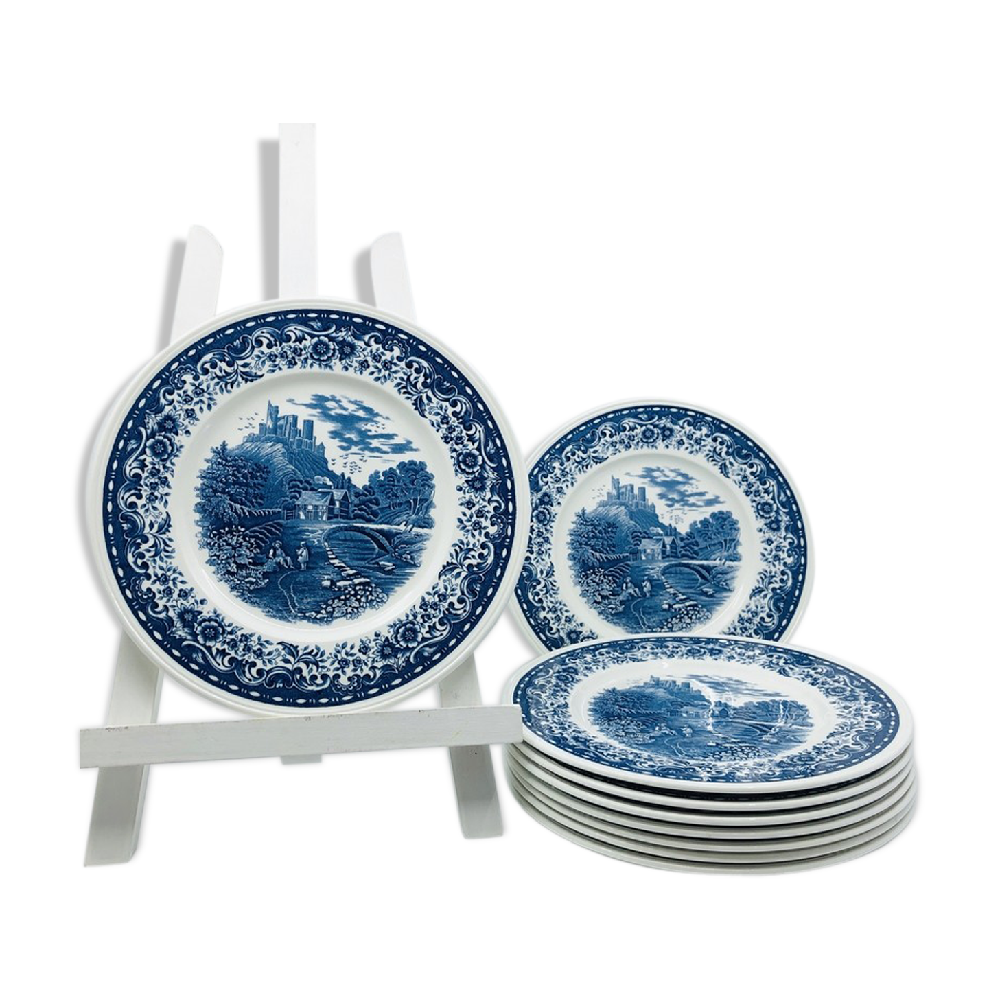 Villeroy & Boch dessert service, Blue Castle model