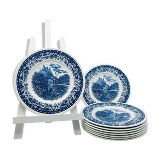 Villeroy & Boch dessert service, Blue Castle model