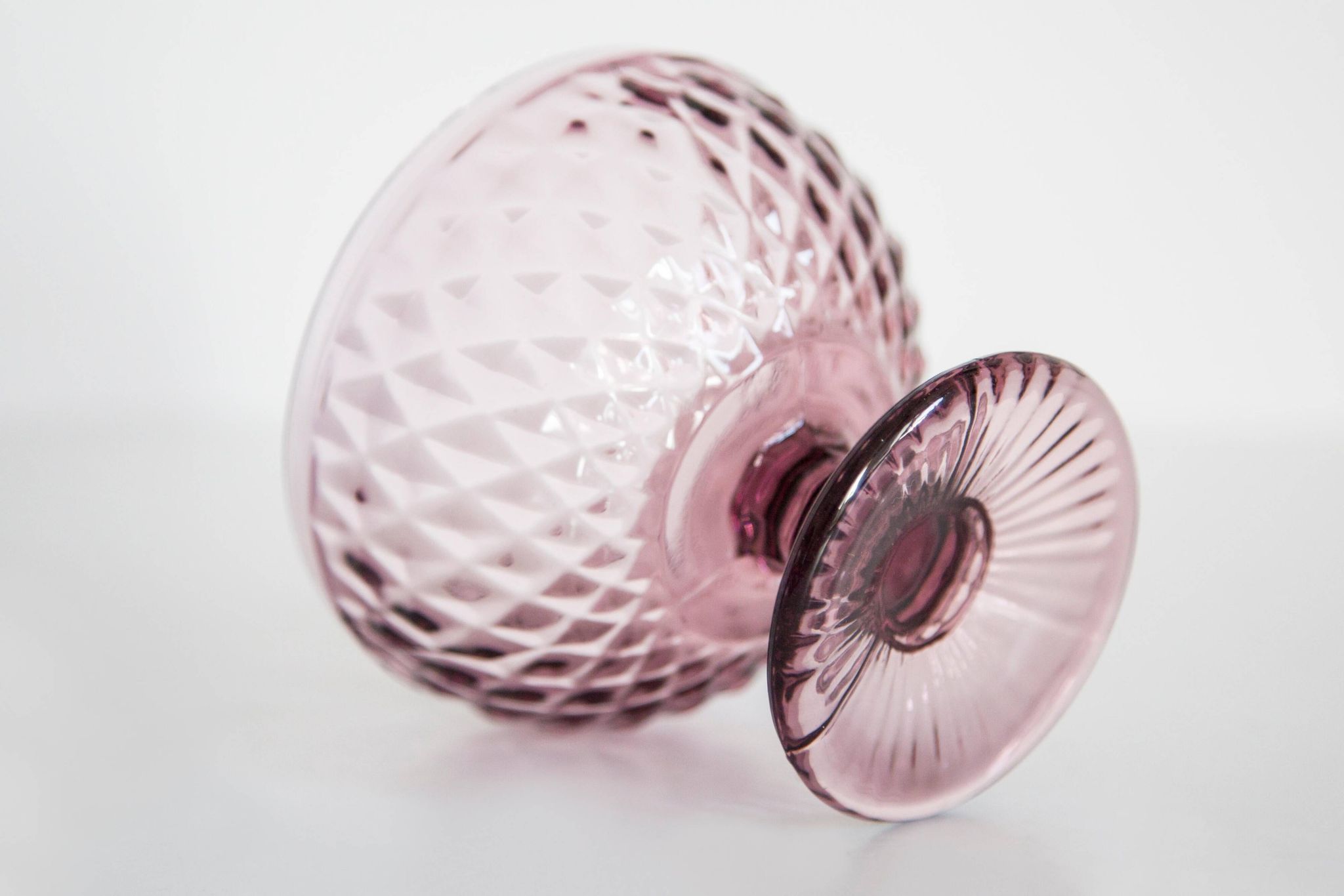 Vintage purple glass sugar bowl from the mid-century, Italy, 1960s.
