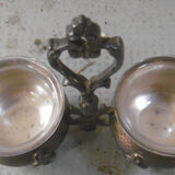 Silver metal table salters - boulenger paris hallmark