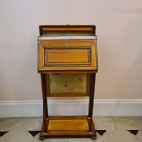Sloping desk in lemon and amaranth veneer, Louis XVI period