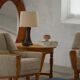 French Art Deco low stool with vintage upholstery made in the 1940s.