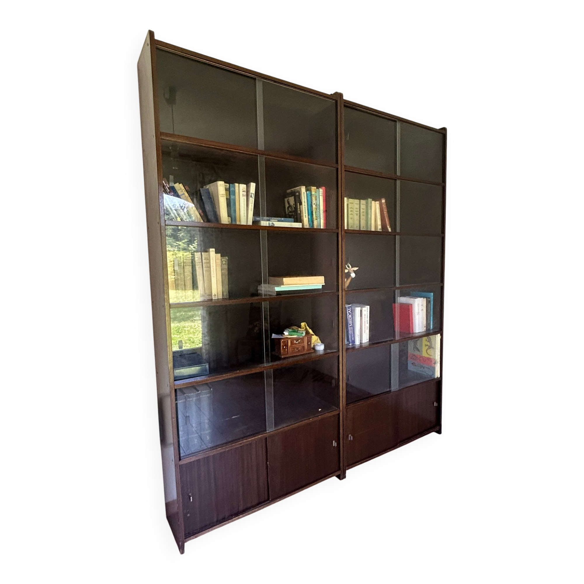 Large vintage library/display cabinet