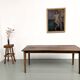 Farm table in walnut with spindle legs.