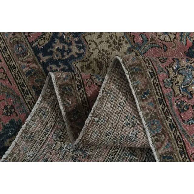 1970s vintage Persian handmade wool cotton pink oversized area rug  223x313