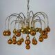Gaetano Sciolari cascade chandelier for Venini, orange Murano glass drops, Italy, 1970s