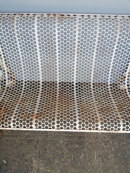 Old metal bench perforated vintage period 1950/60