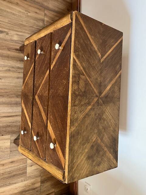 Commode marquetée  3 tiroirs