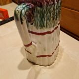 Vintage pitcher of asparagus barbotine Onnaing style