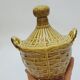 Bottle Mini Dame Jeanne Braided Ceramic Barbotine Majolica Vintage