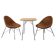 Mid-Century Italian Coffee Table and Two Chairs, 1960s