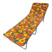 Vintage 70s floral sun lounger