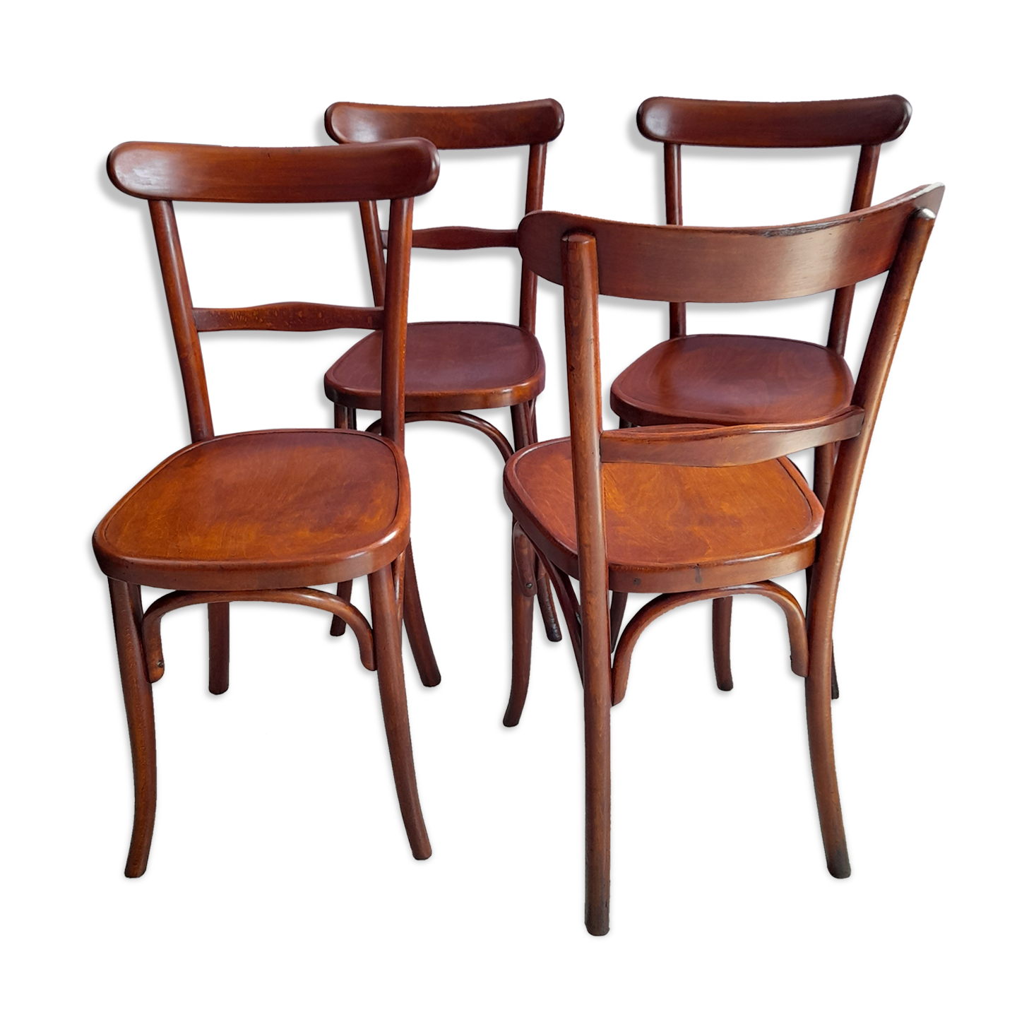 Suite of 4 bistro chairs, published by fischel
