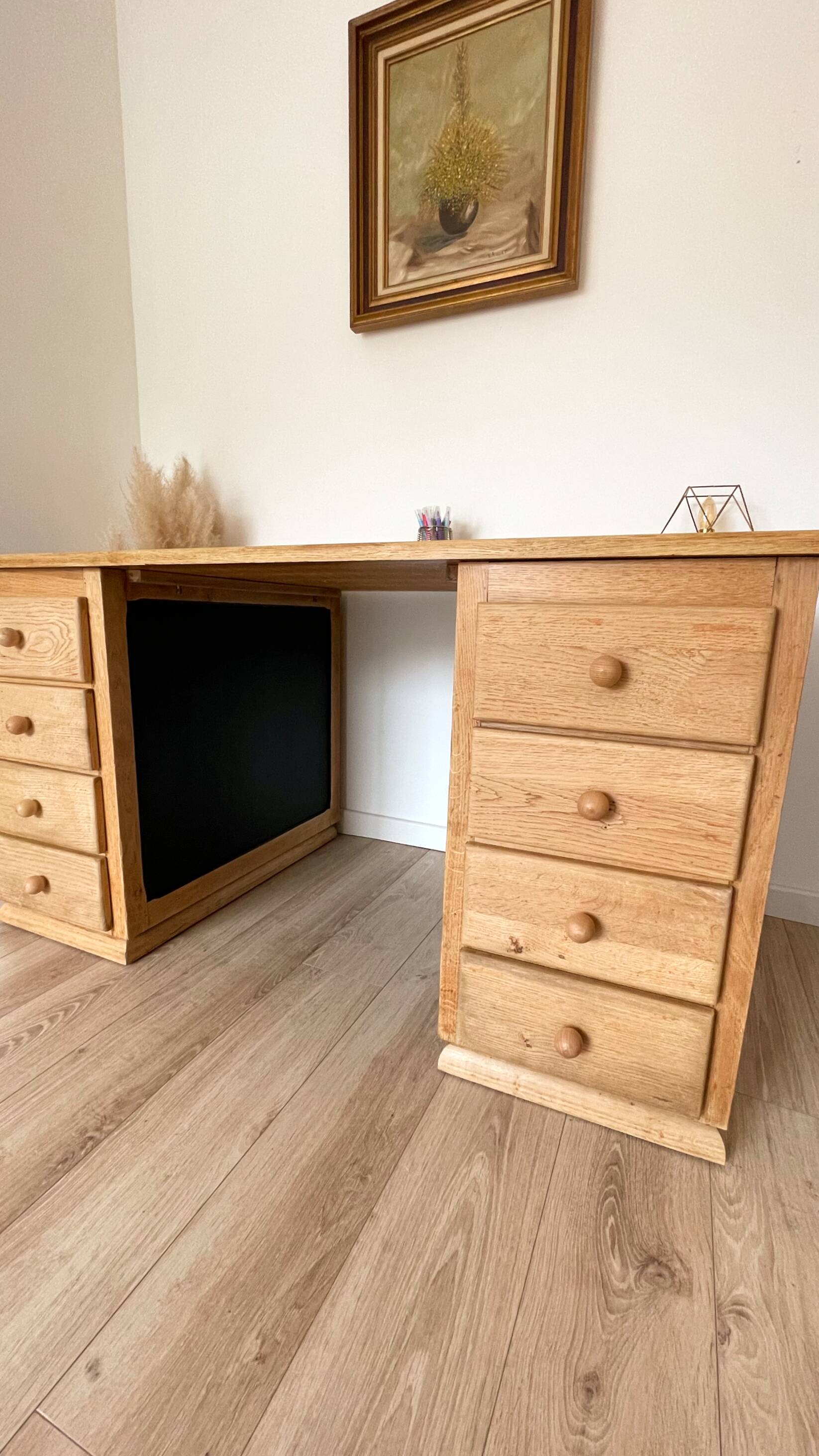 Large solid oak desk