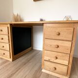 Large solid oak desk