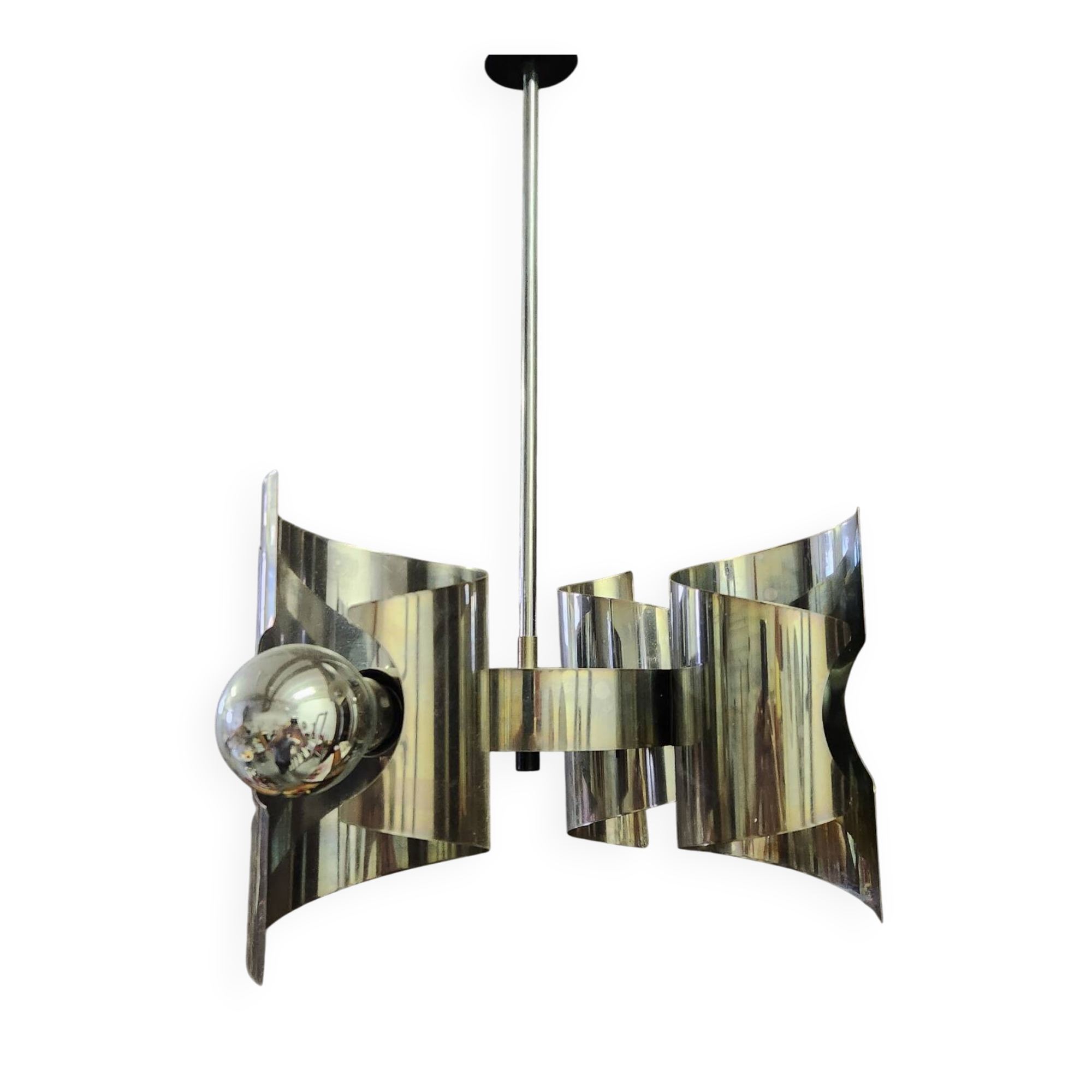 Vintage ceiling light with 4 lights, space age design.