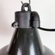 Industrial Black Enamel Factory Lamp with Cast Iron Top, 1950s