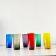 Lot de 6 verres colorés en verre soufflé 1960