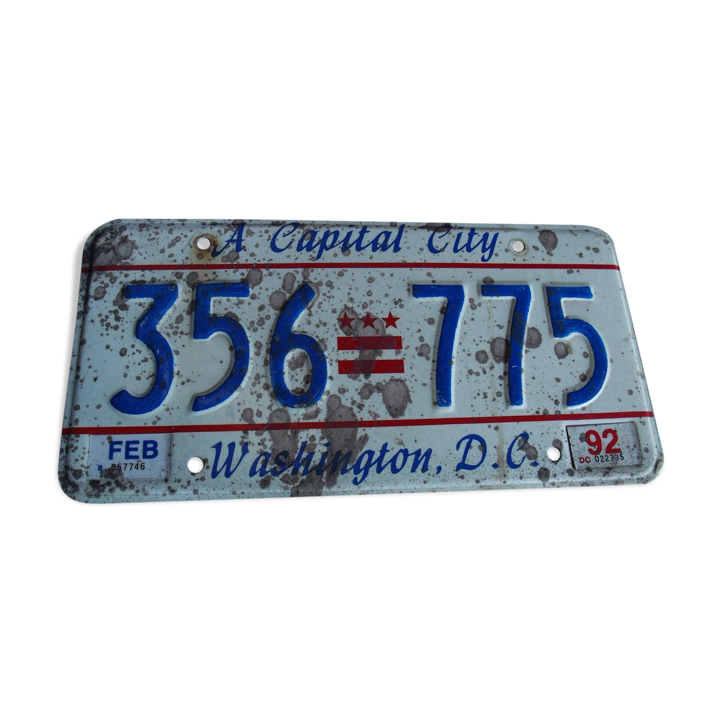 Former American Washinton car license plate