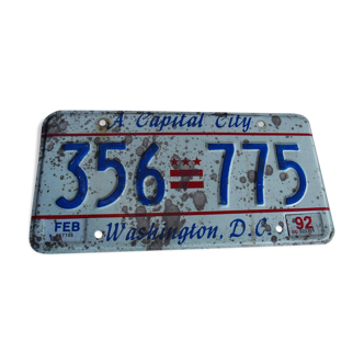 Former American Washinton car license plate