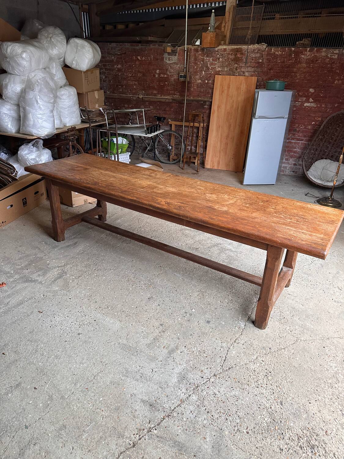 Large oak farm table