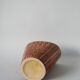 Patterned beige and brown ceramic vase, numbered 1970