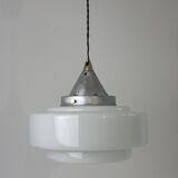 Vintage Art Deco opaline pendant light 28 cm