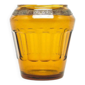 Vase Art Déco, verre miel, Bohême, Tchécoslovaquie, années 1930