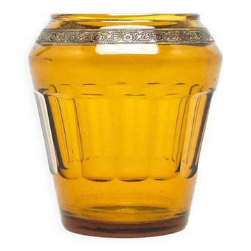 Art Deco vase, honey glass, Bohemia, Czechoslovakia, 1930s