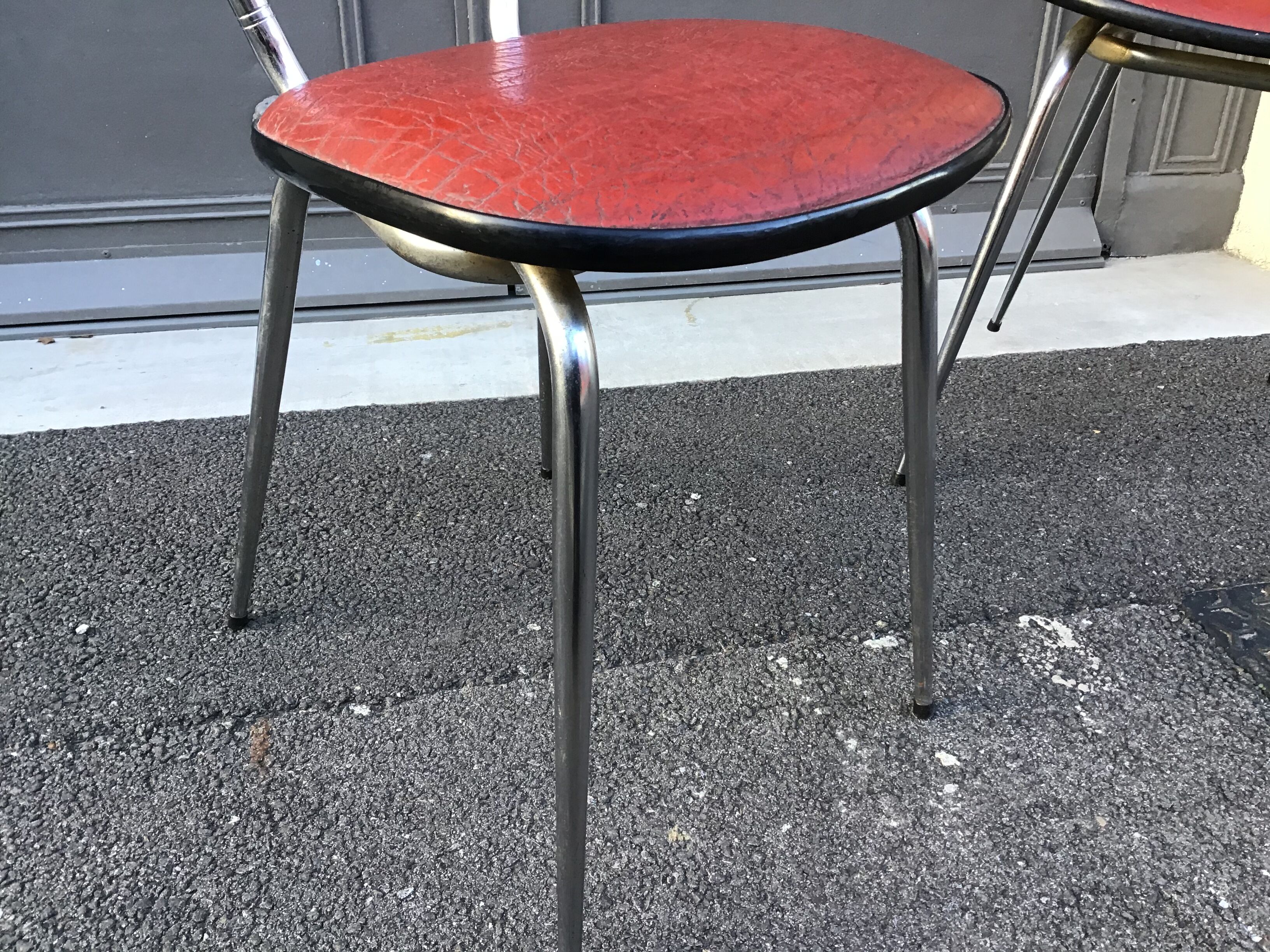 pair of chairs simili Skaï mid century vintage 1960