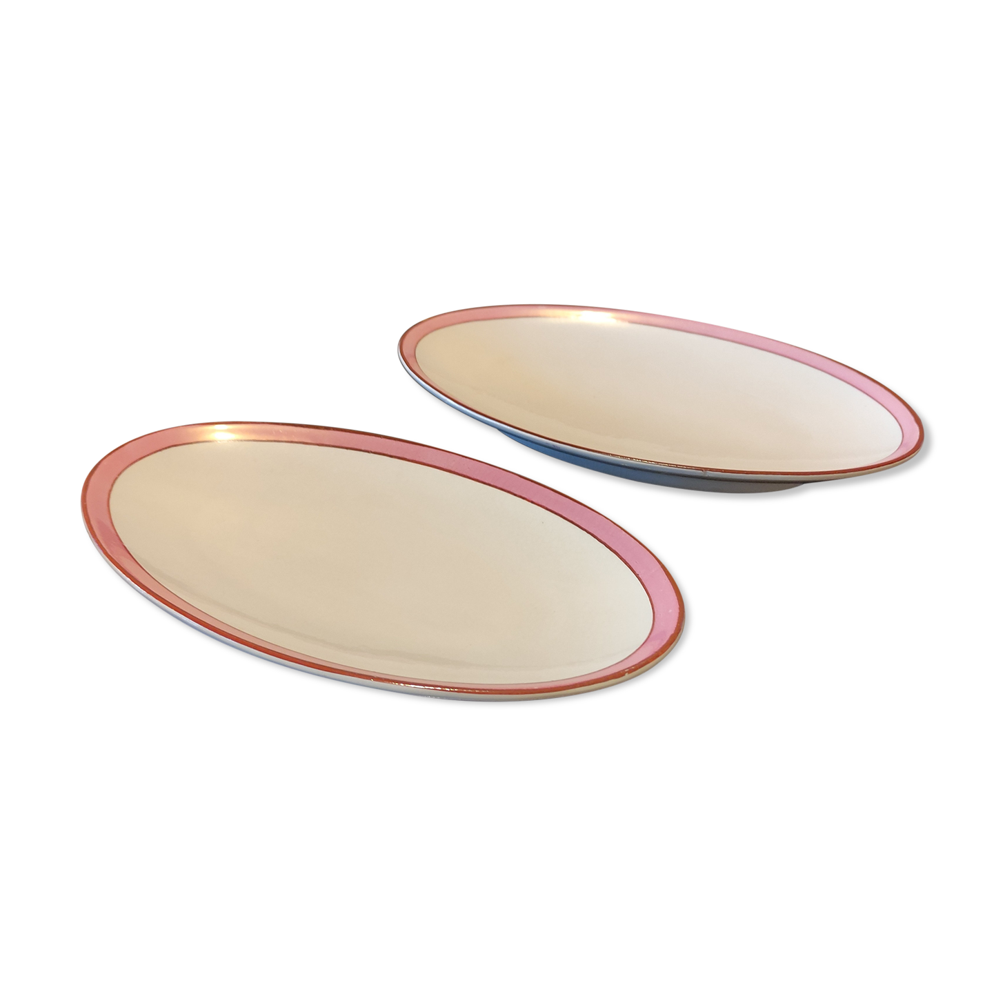 2 raviers en porcelaine roses par kg lunéville