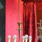 Art Deco Italian Brass 6-Lights Chandelier attributed to Gio Ponti for Lanci, 1930s